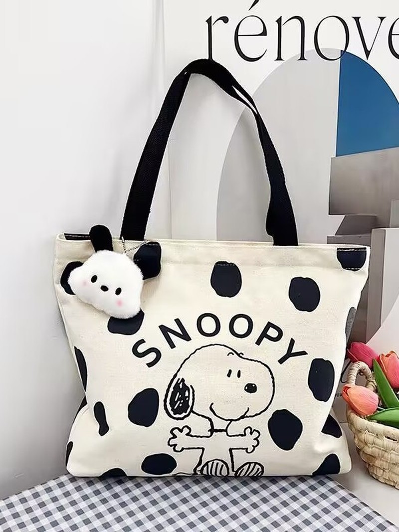 Tas Bahu Kanvas Kartun Snoopy  - Anime Tote Bag ulasan dan harga
